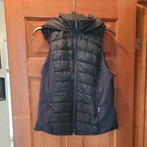 Tangerine Warm Comfortable Cozy Quilted Vest With Hood